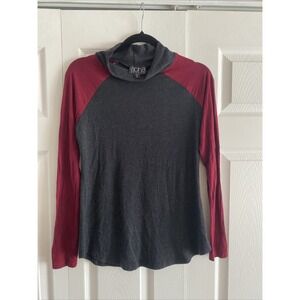 Atina Christina Gray Colorblock Long Sleeve XS High Neck Layering
